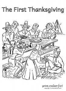 coloring-page-first-thanksgiving