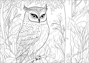 Pretty owl in the forest