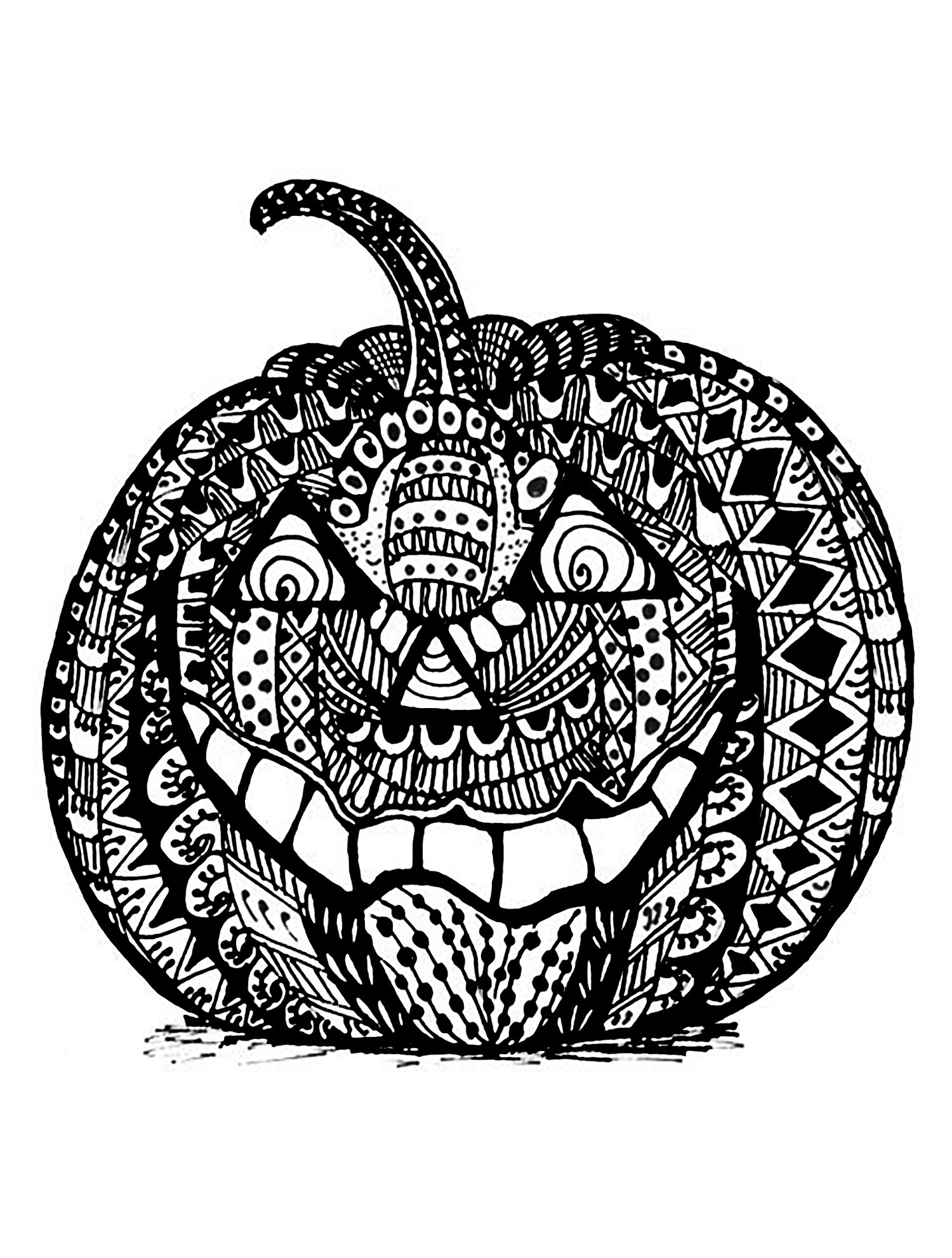Halloween - Coloring pages for adults : coloring-adult-halloween