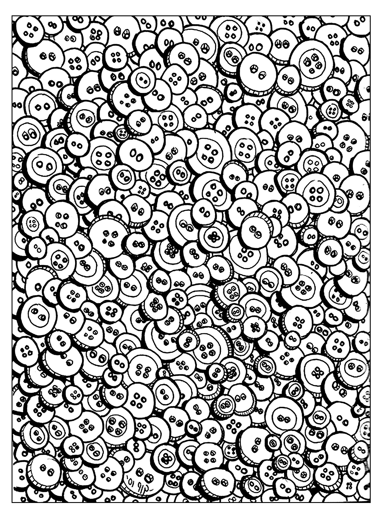 Unclassifiable - Coloring pages for adults : coloring-100-buttons
