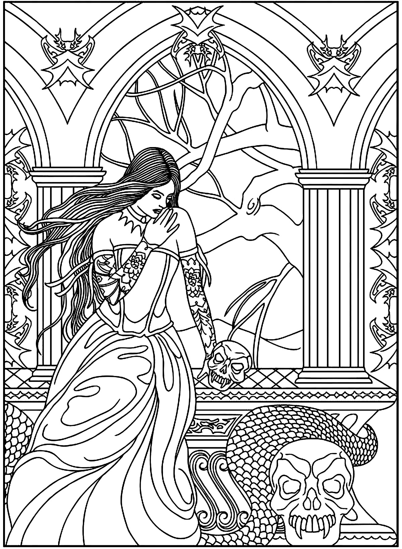 Myths &amp; legends - Coloring pages for adults : coloring-adult-fantasy ...