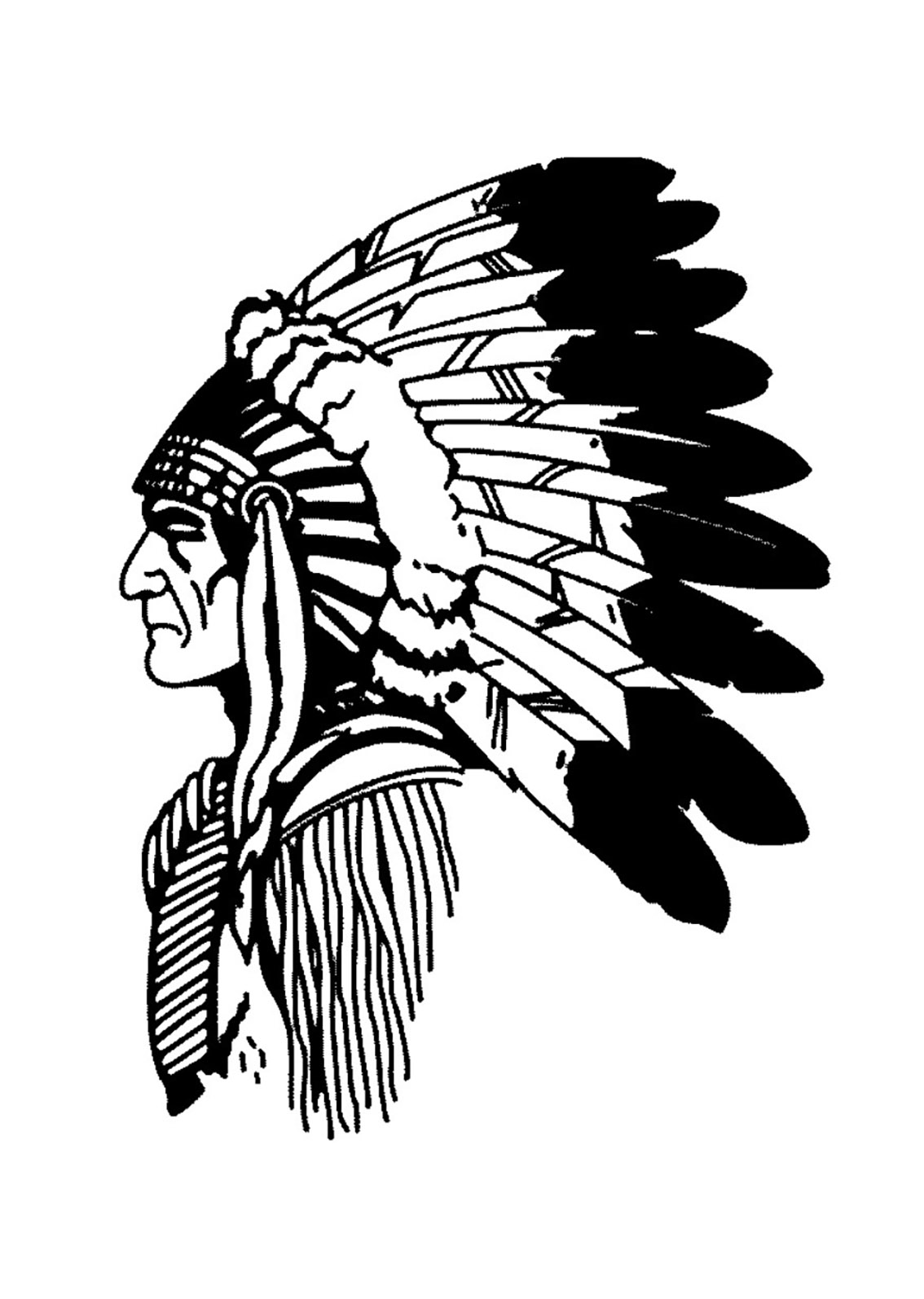 Native American - Coloring pages for adults : coloring-simple-native