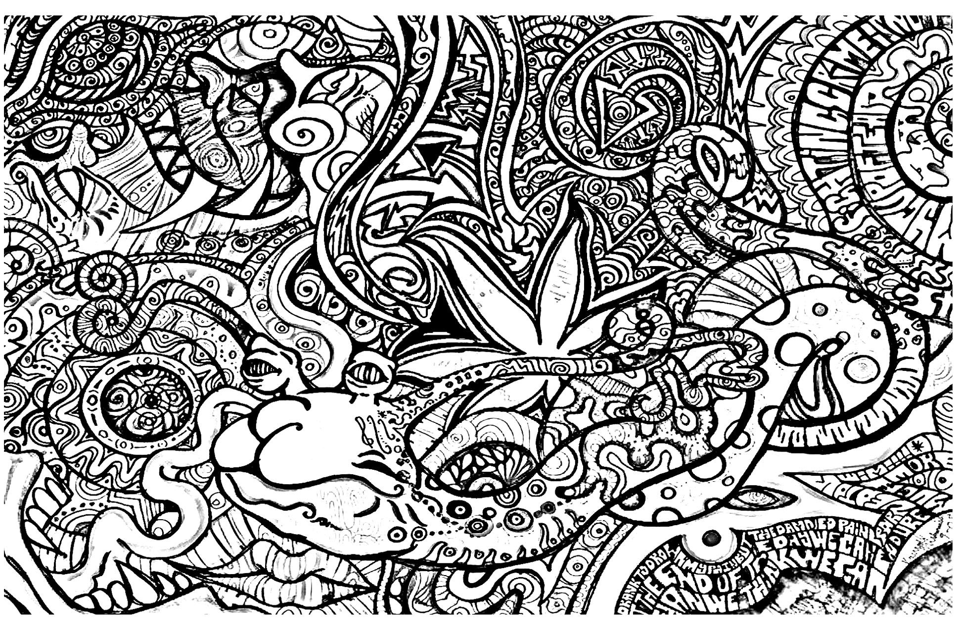 Psychedelic - Coloring pages for adults : coloring-psychedelic-3